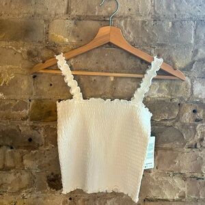 White Ribbed Tank Top